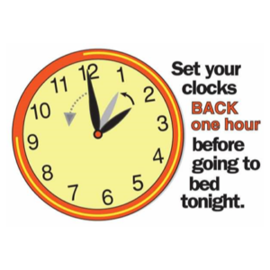 Daylight Savings Time Ends- November 1st