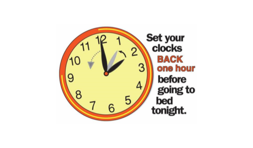 Daylight Savings Time Ends- November 1st Daylight Savings Time Ends- November 1st