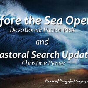 “Before the Sea Opens” & Pastoral Search Update